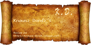 Knausz Donát névjegykártya