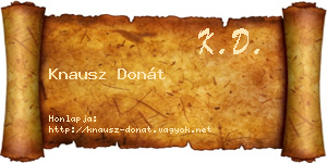 Knausz Donát névjegykártya